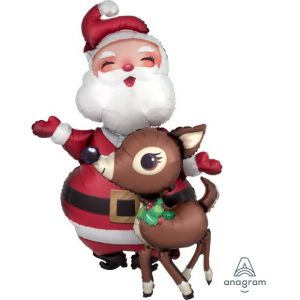 Santa & Reindeer Air Walker (78cm x 121cm)